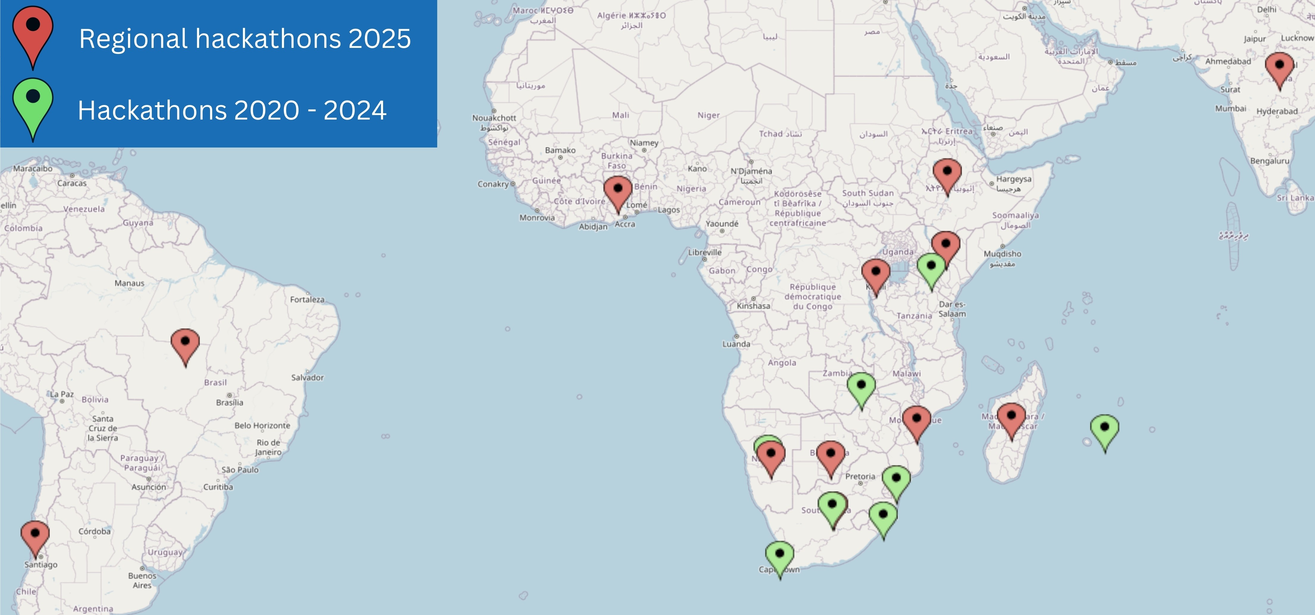Map graphic for future hackathon programme