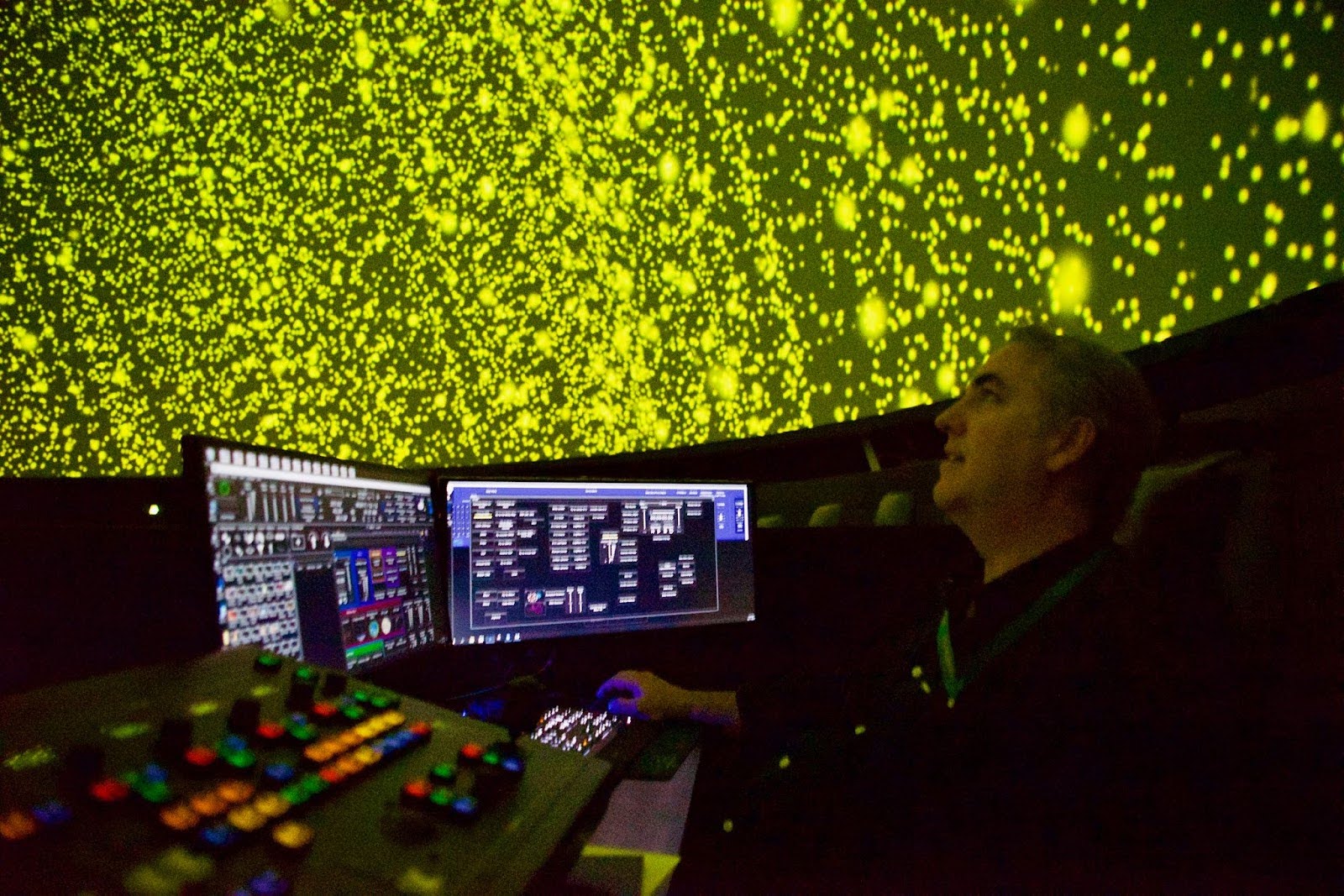 Tom Jarrett in a planetarium or digital dome